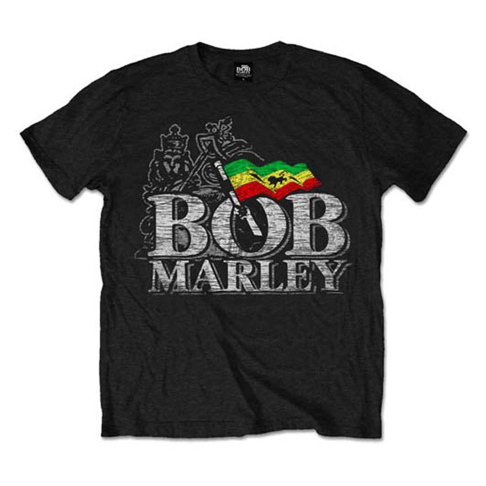 Bob Marley - Distressed Logo Tshirt Homme - Noir Product image